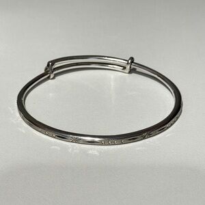 Silver adjustable bangle bracelet